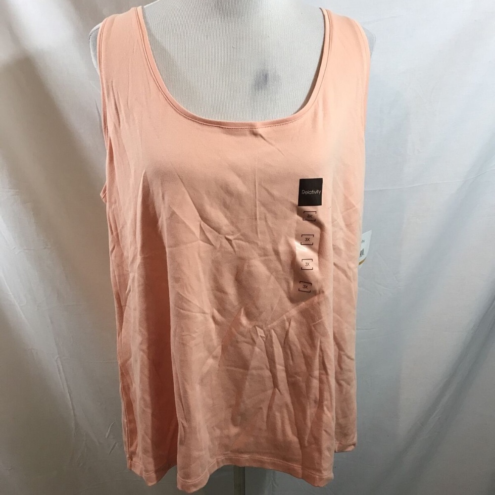 Relativity peach tank top - womens 3X, NWT - armpit to armpit = 22.5"